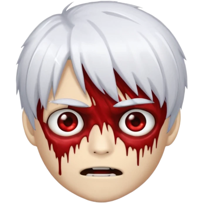 emoji de zumbi com cabelo emo do ken kaneki emoji