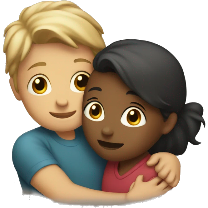 A boy and girl hugging emoji
