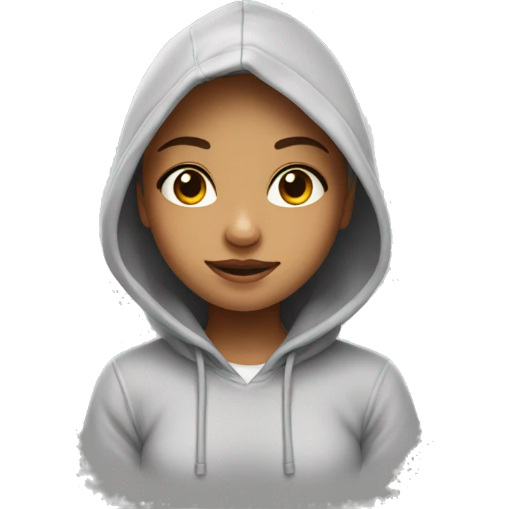 A cute girl with a hoddie on emoji
