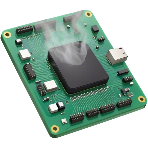 smoke coming out of a circuit board emoji