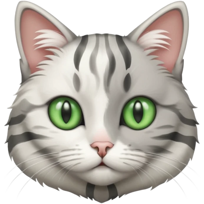 white and gray striped cat emoji