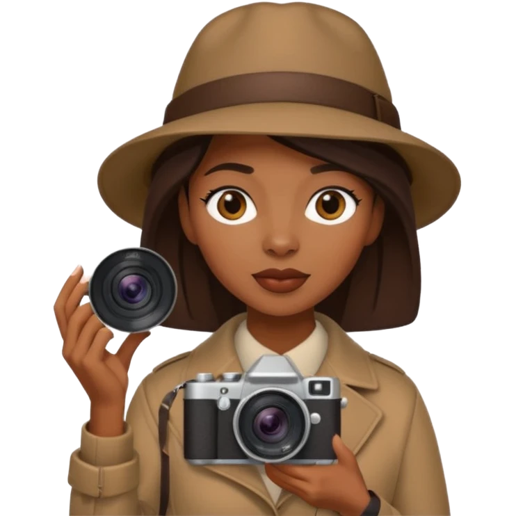 black woman Street Photographer emoji