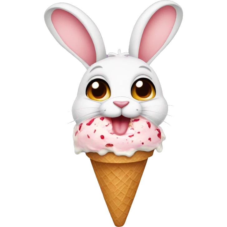 Rabbit eating ice cream emoji