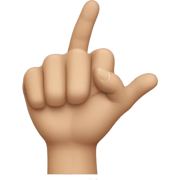 hand with pointing finger pointing to the screen emoji