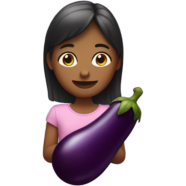 Girl with a eggplant emoji