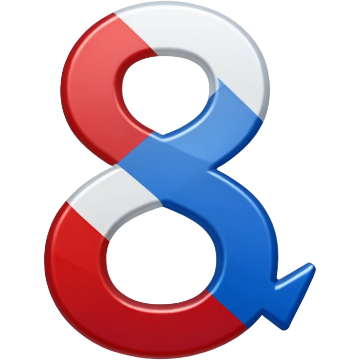 The percentage symbol is in the color of the American flag emoji