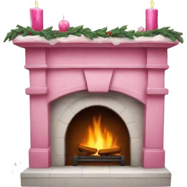 Pink fireplace Christmas  emoji