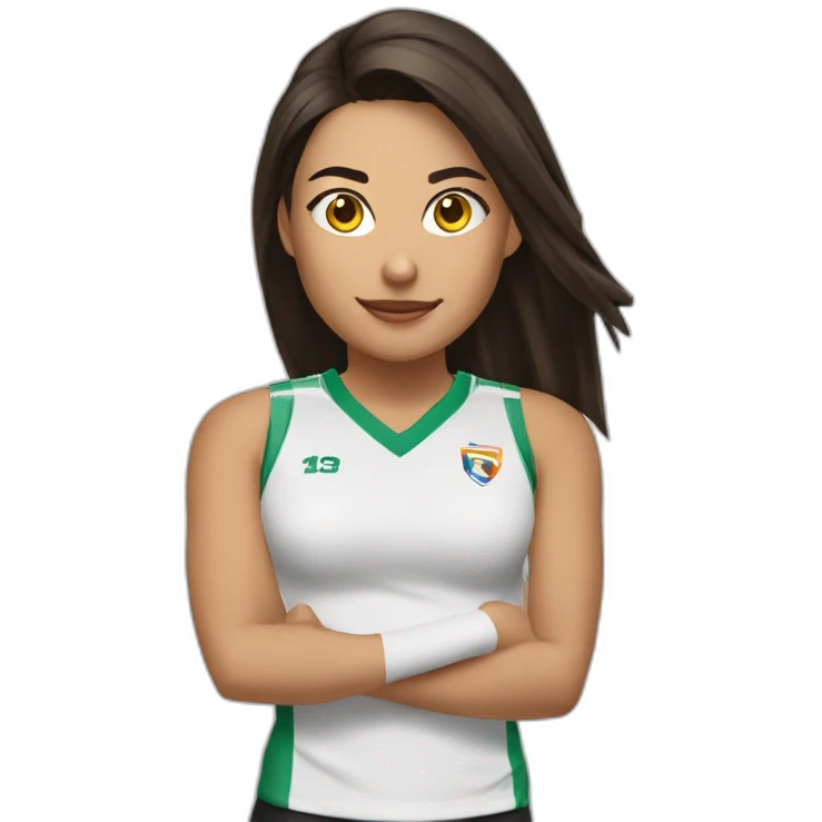 Voleibol chica morena número 14 emoji