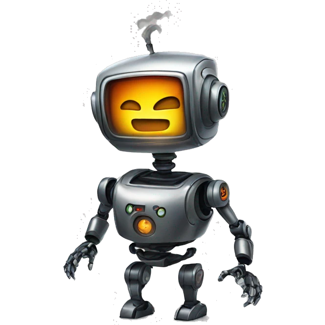  robot feeling hot emoji
