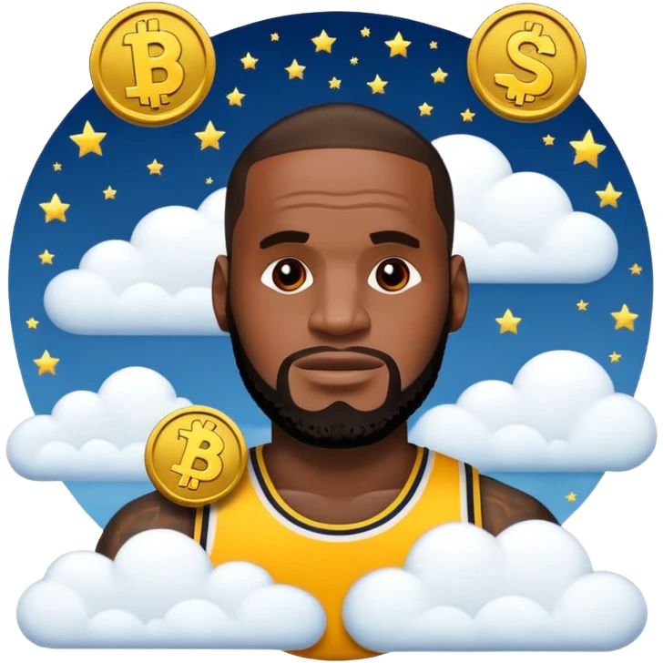 lebron james coin emoji  and text niggas in the sky emoji