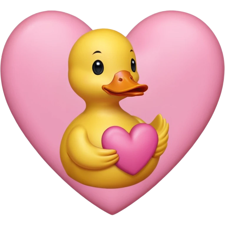 Yellow duck inside pink heart emoji