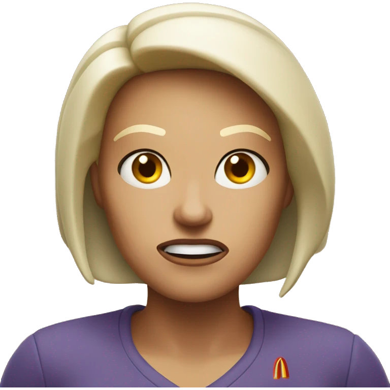 woman angry at mcdonalds worker emoji