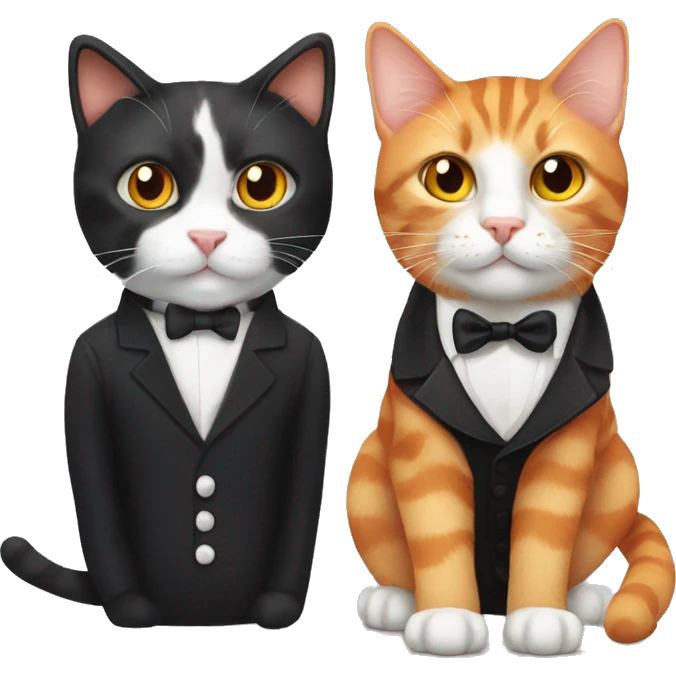 orange tabby cat and tuxedo cat emoji