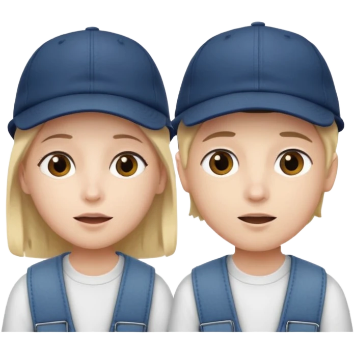 Make me a twin writing a cap while listening to a song emoji