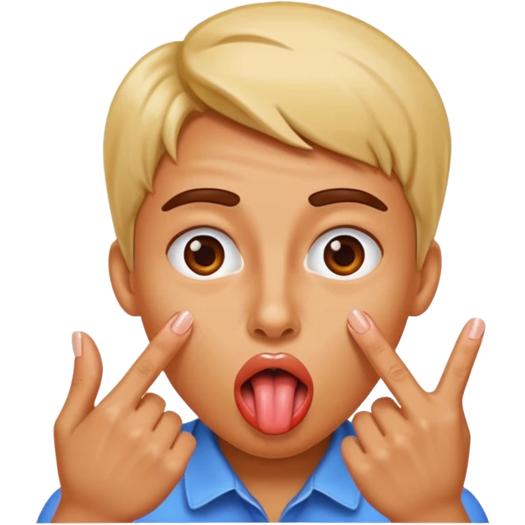A person sticking there tounge out with nails clocking their fingers together emoji