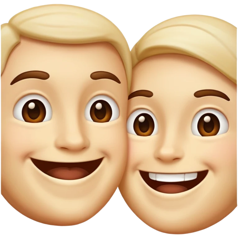 Two grinning face emoji