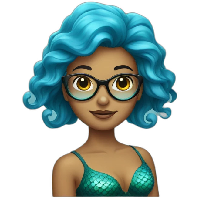 Mermaid in glasses emoji