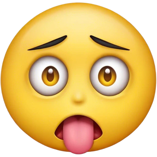 Dead eye emoji with tongue  emoji