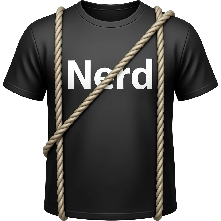 Make me nerds shirt with the two stringed that go over the shoulder emoji