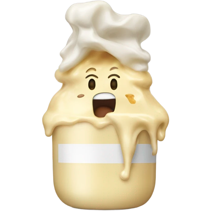 Moodeng eating mayonnaise emoji
