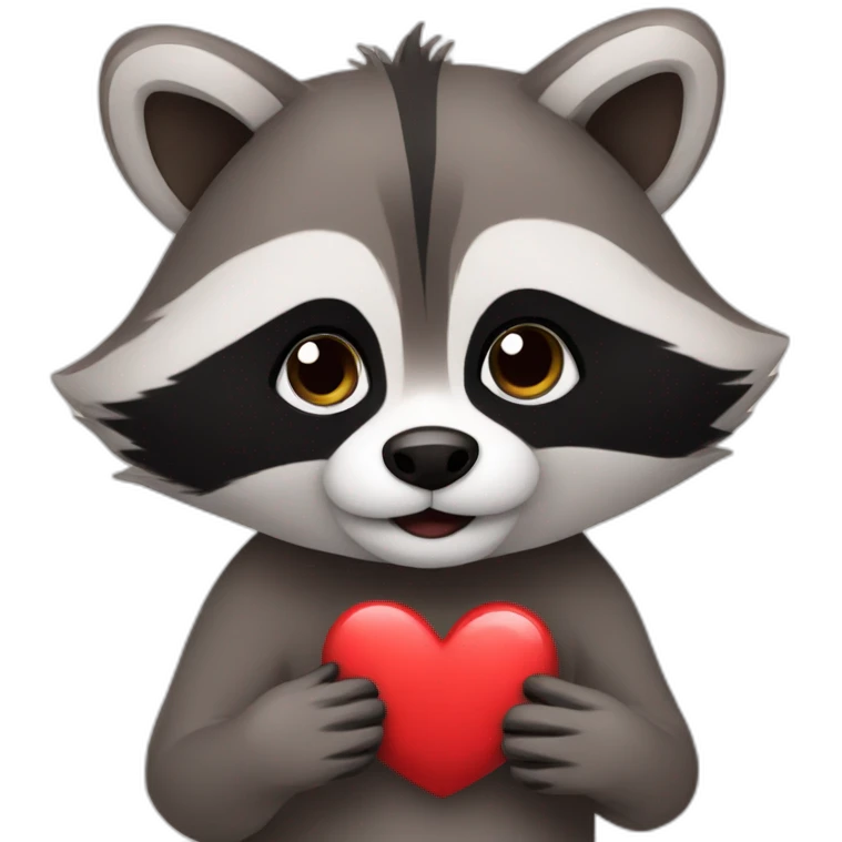 racoon in love emoji