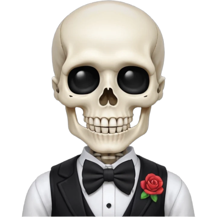 Pirate skeleton with bow tie emoji