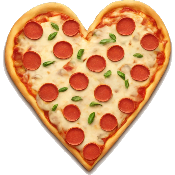 Pizza shaped in a heart emoji