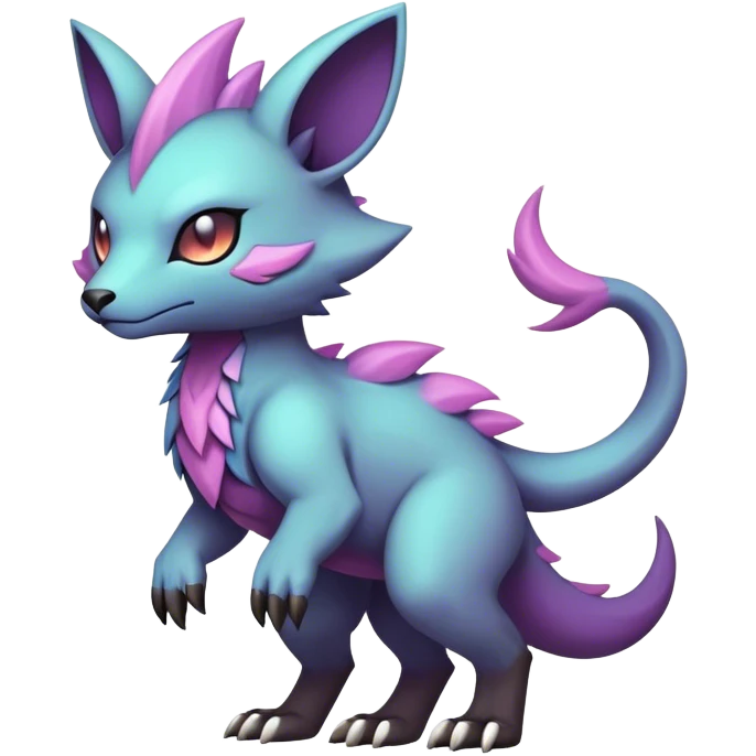 cool colorful dark pastel edgy fantasy animal hybrid Fakemon full body emoji