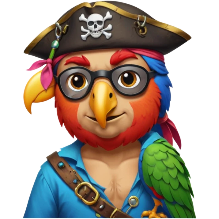 pirate and parrot emoji