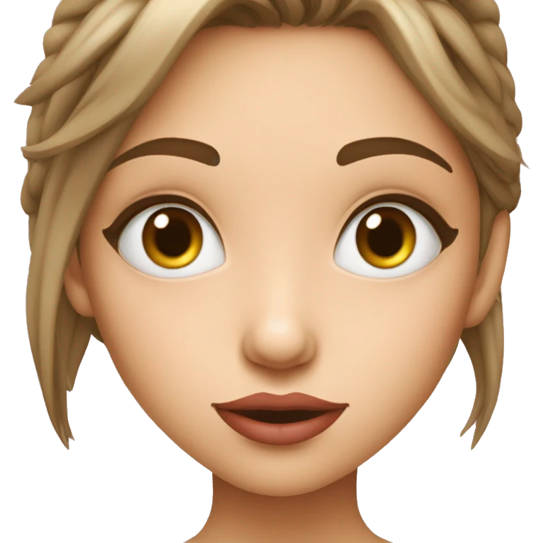 Une fille qui ferme les yeux et qui fait un bisou avec un cœur emoji