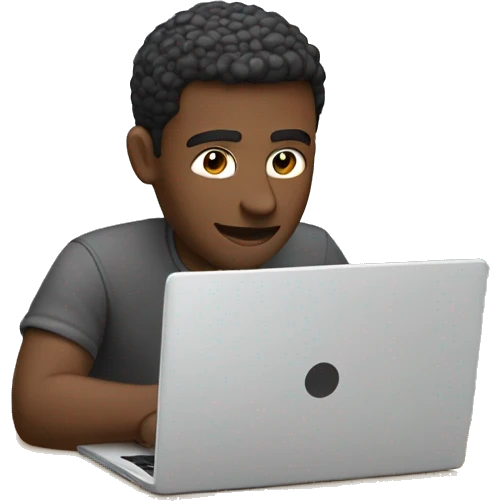man working on laptop with #FFDFC4 skin tone emoji