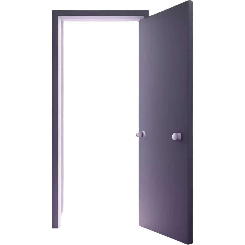 door slightly open with a strong, visible beam and glow of white light shining through the crack, dramatic contrast in a dark scene emoji