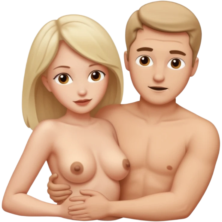 White Man and white woman having sex naked doggy style sex position emoji
