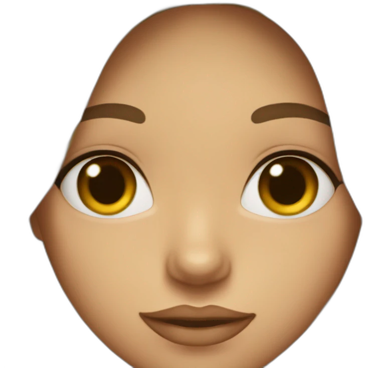 girl with almond shaped eyes with wavy dark brown hair latina emoji