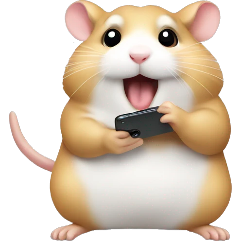 hamster calling on the smartphone emoji