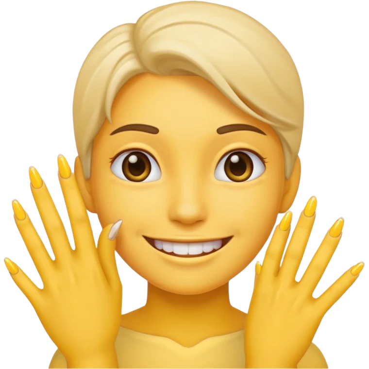 A normal human emoji with nails emoji