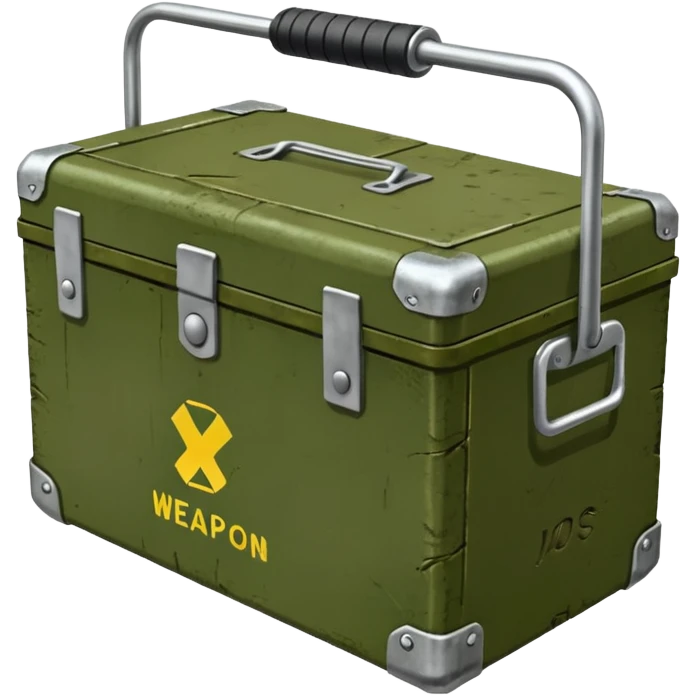 green military box with with an inscription weapon emoji