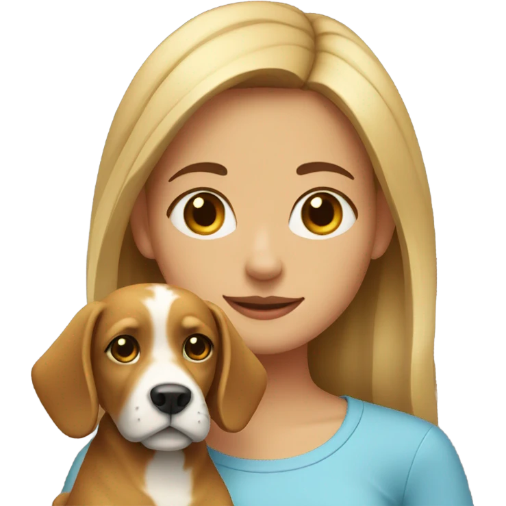 Girl whit dog emoji