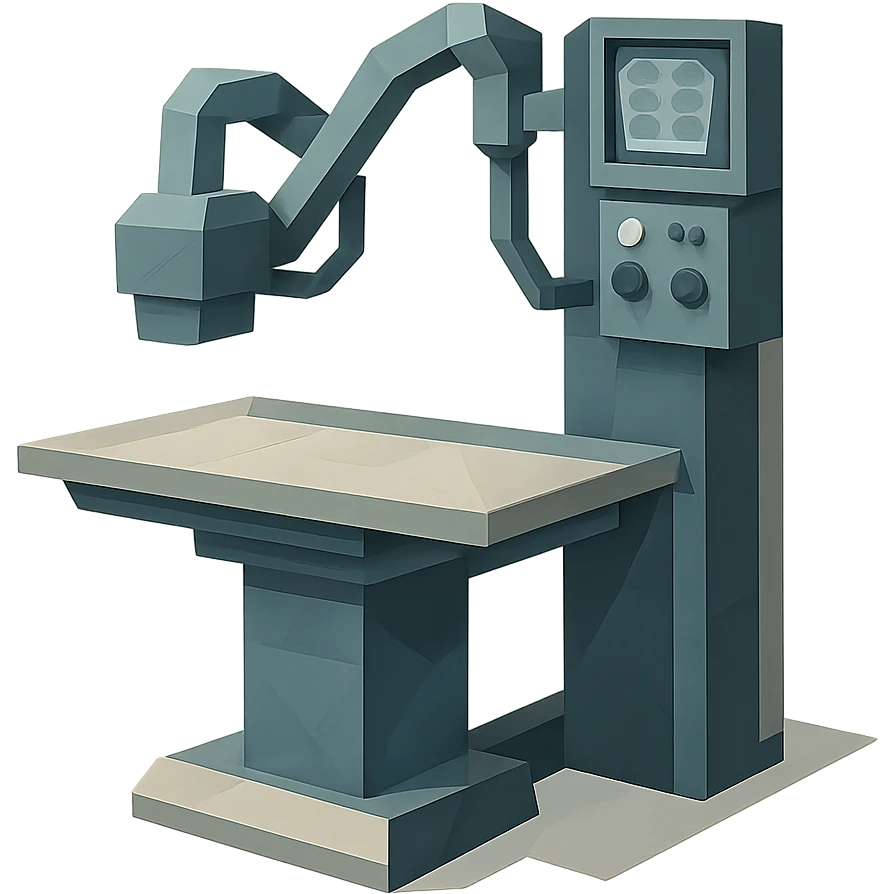 1980s X-ray machine in polygonal low-poly style emoji