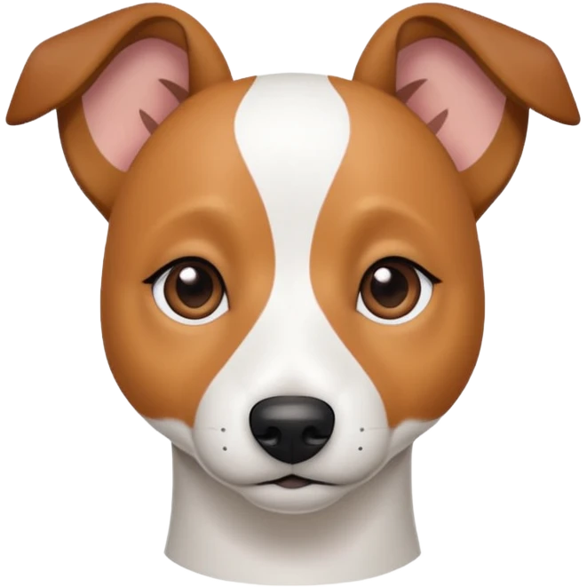 a fully white jack russell the size of a kelpie with light brown ears and a light brown patch on one eye emoji