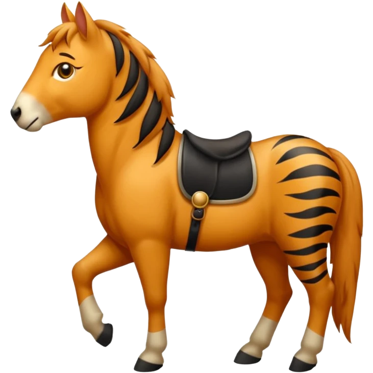 Un chat qui chevauche un cheval emoji