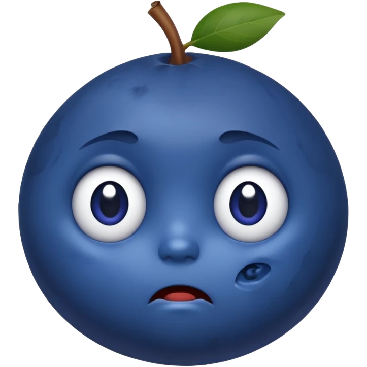 blueberry with a confused experssion emoji
