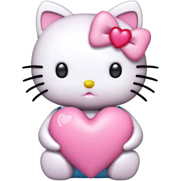 hello kitty with heart emoji