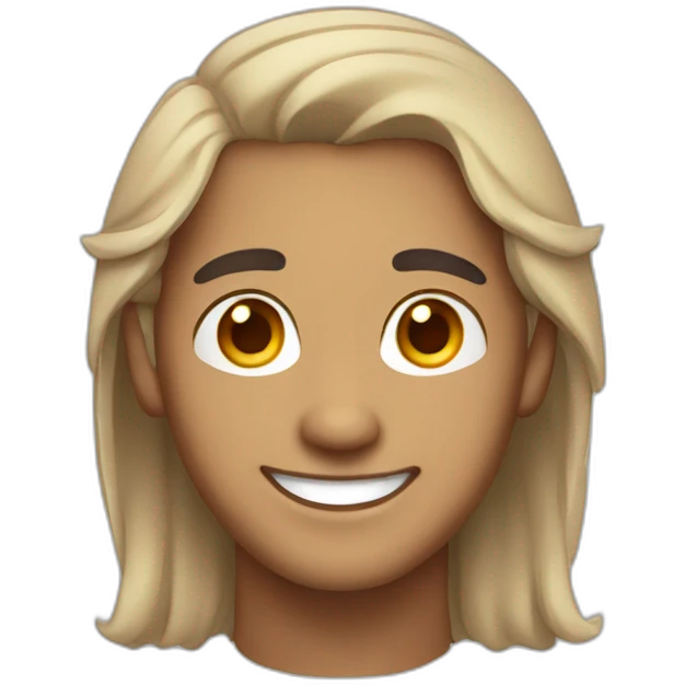 Light skin smiling indian guy with middle part hairstyle emoji