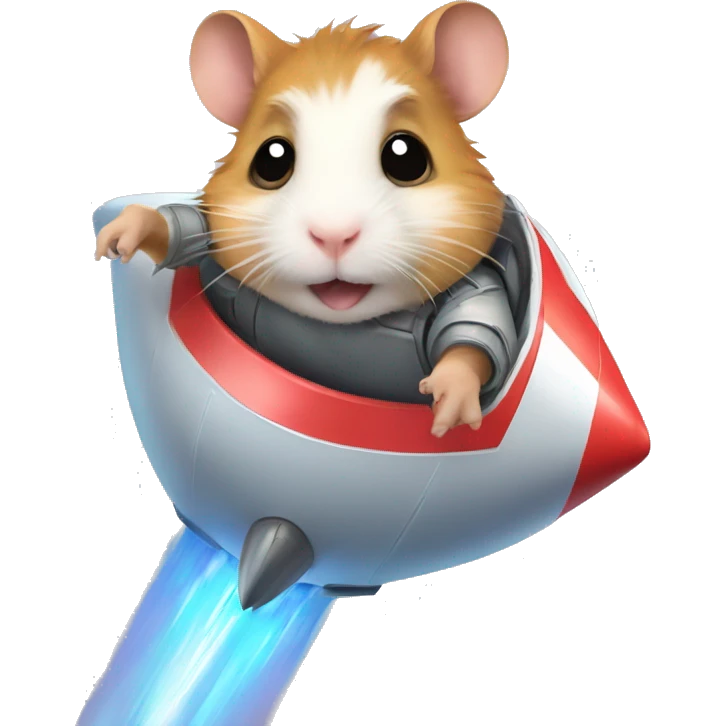 Hamster on Lance rocket emoji