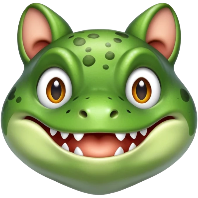Frog with a Wolf emoji
