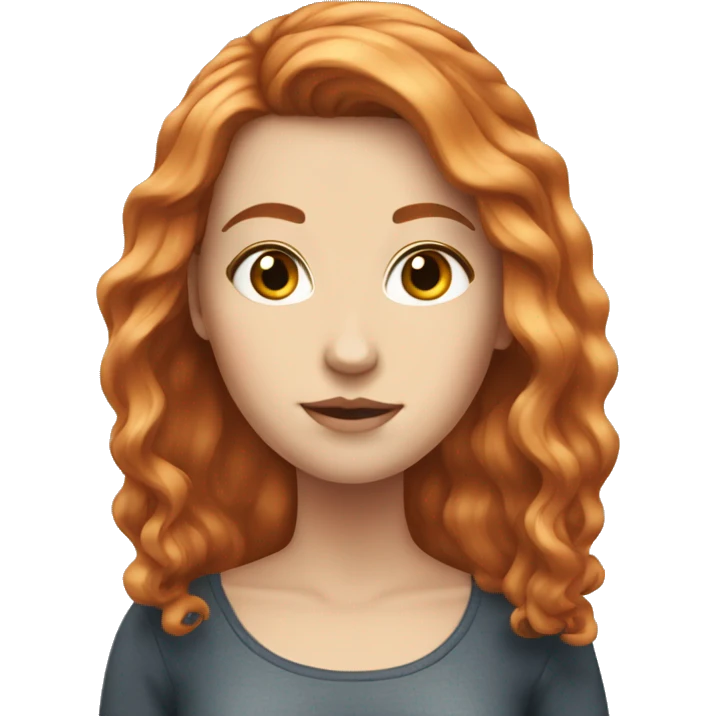 White girl with medium-sized redish hair emoji