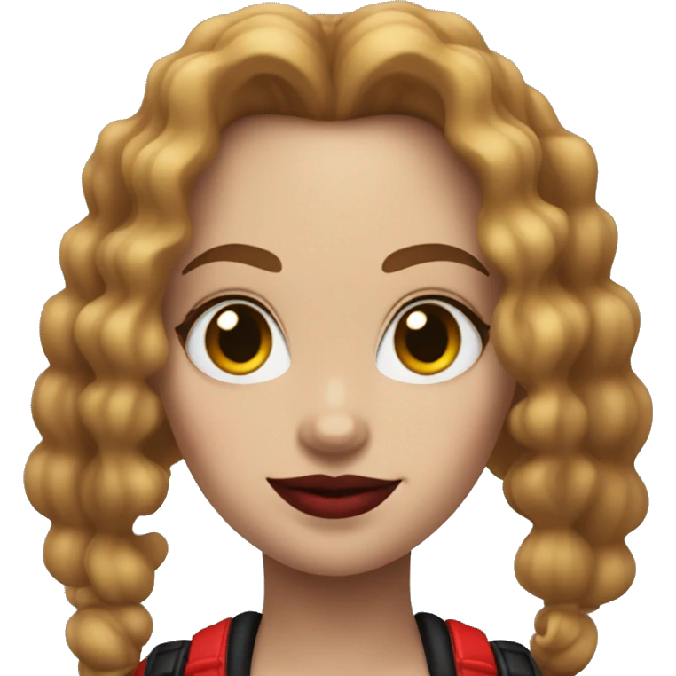 Harley Quinn  with brown curly hair emoji
