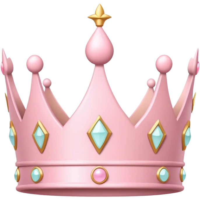 White and pastel pink crown emoji