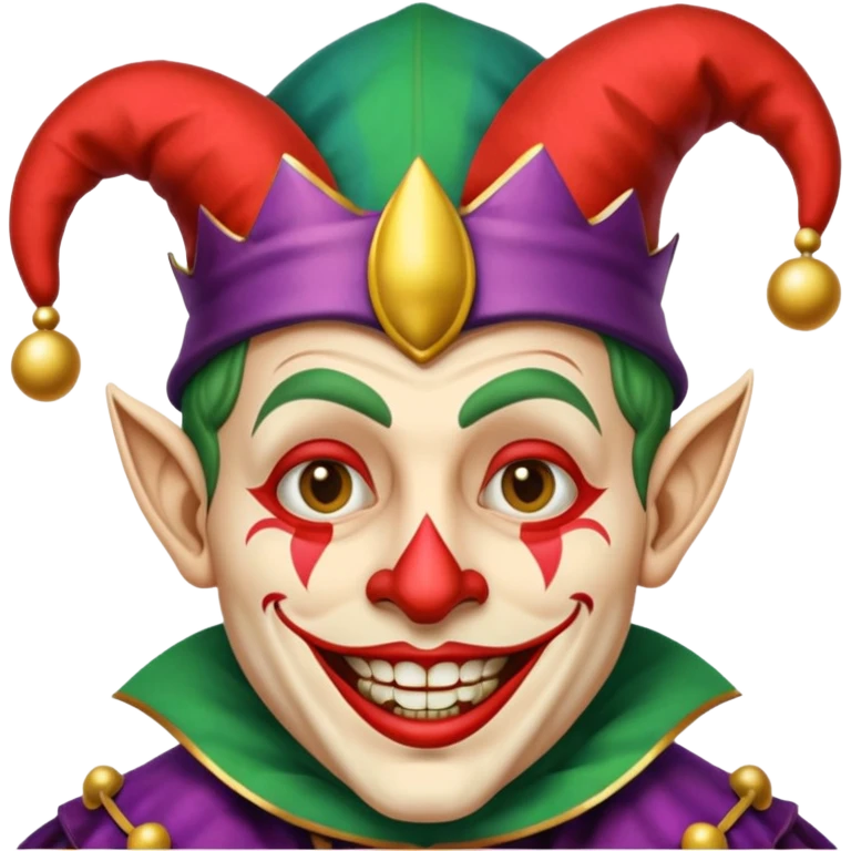 crazy colorful human jolly joker, medieval, vintage, court jester, mac os icon emoji
